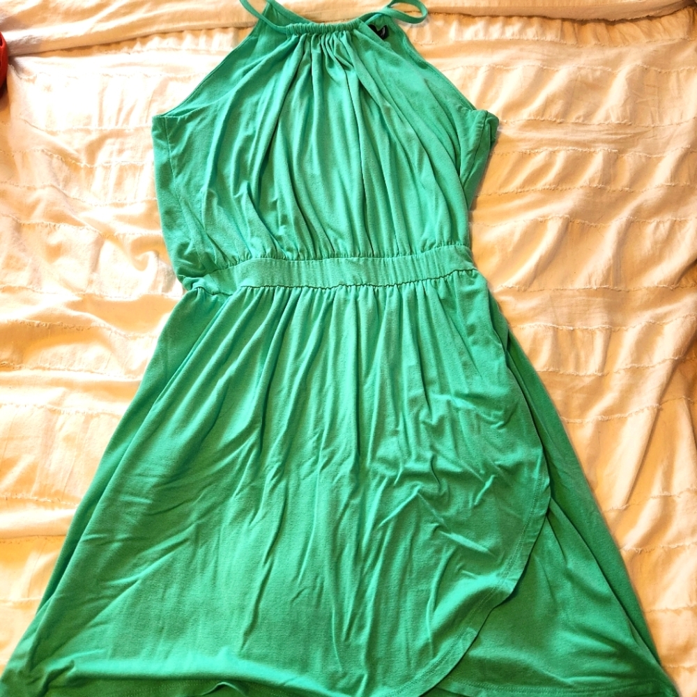 Mint green halter dress